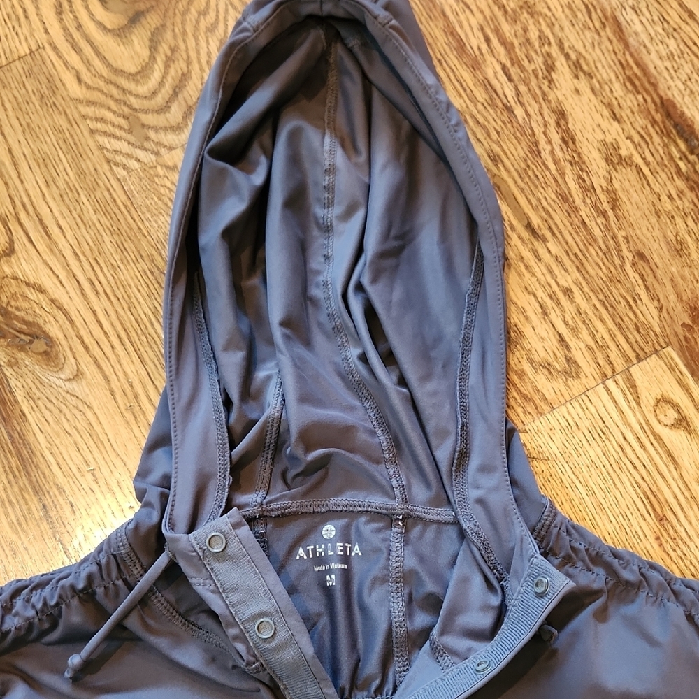 Athleta Women's Dark Gray Hooded Jacket Med - Picture 2 of 6